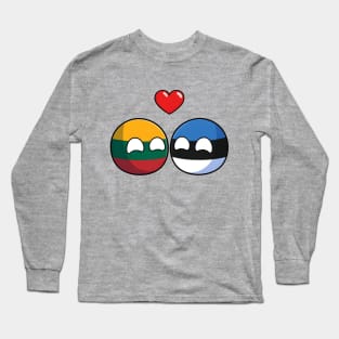 Lithuania and Estonia Countryball Saint Valentine's day Long Sleeve T-Shirt